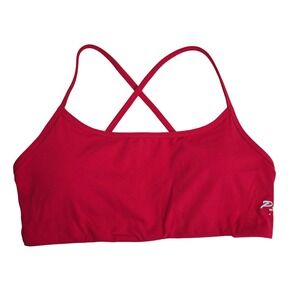 Peachy Athletic Aeris Sports Bra Sz L Red-Pink‎ Strappy Back